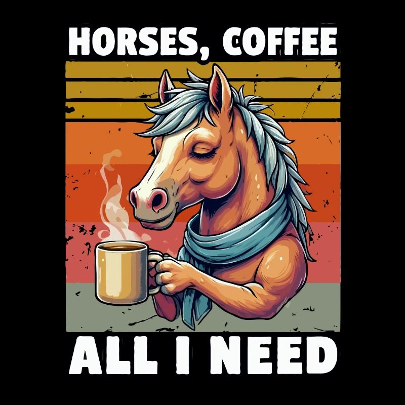 Lustiges Pferd Kunst Pferdebesitzer Pferde Kaffee