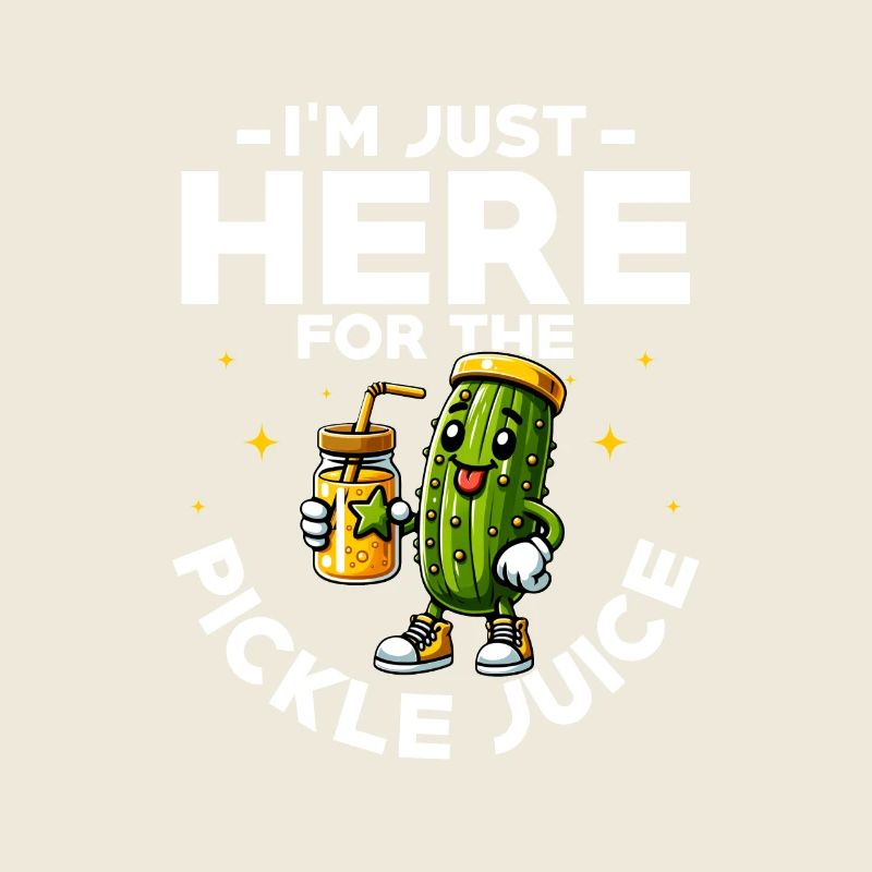 I'm Just Here For The Pickle Juice Cucumber Vegan
