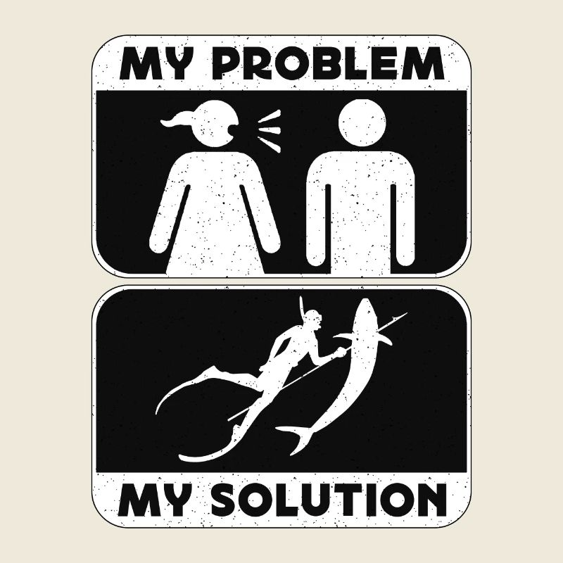 Spearfishing My Problem My Solution Pictogram Dad