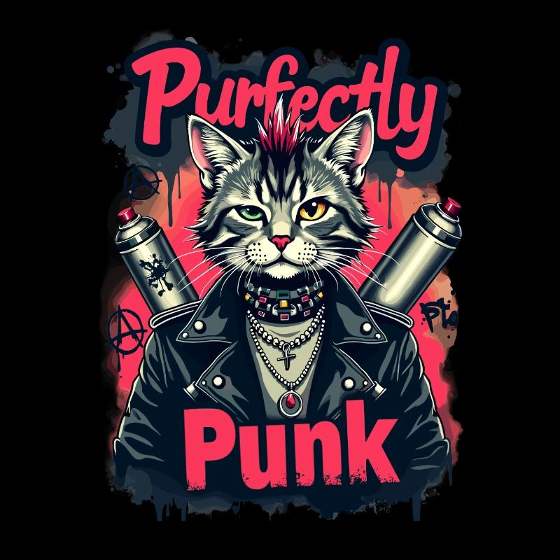 Punk Katze für einen Punker Katzenfreund