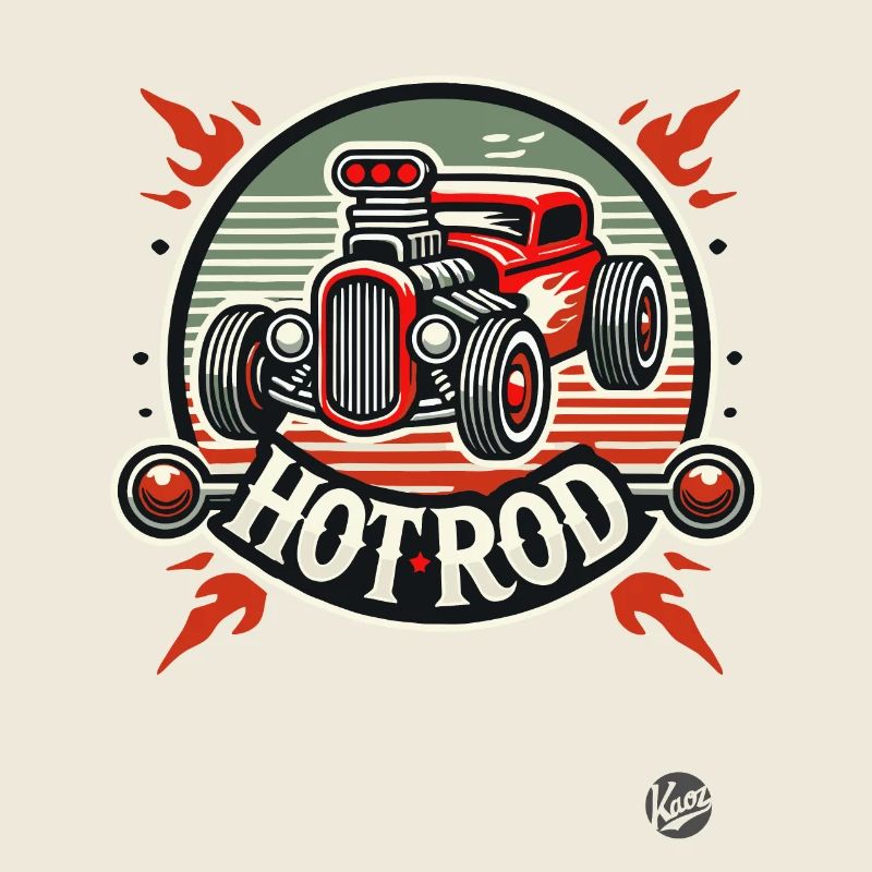 Flaming Hot Rod Muscle Car