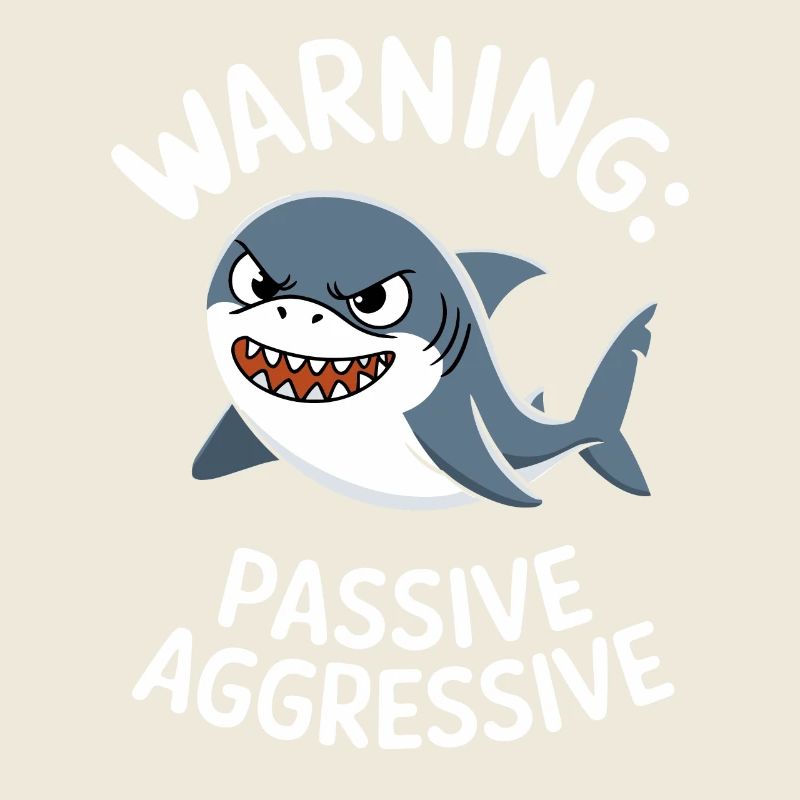 Caution: Passive-Aggressive Shark Illustration