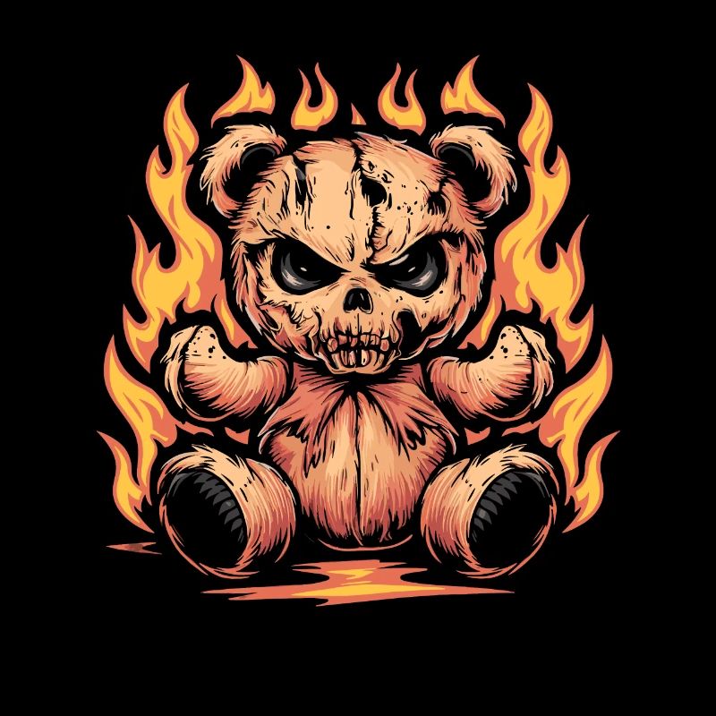 Fierce Flaming Teddy Bear Cool Statement