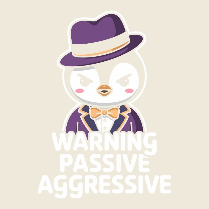Warnung Passiv Aggressiv Pinguin Outfit Mit Hut