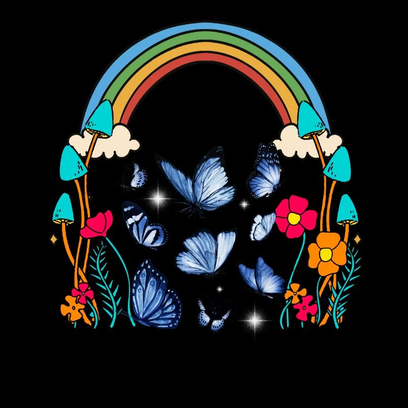 arc-en-ciel, papillons, nature, fleurs, insecte