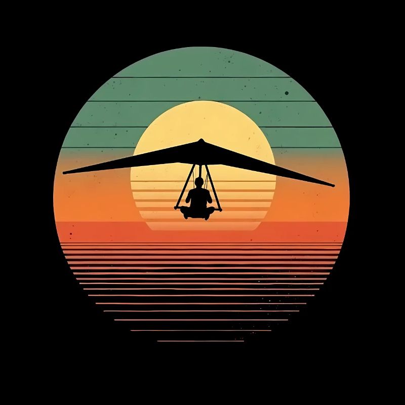 Oldtimer-Hängegleiter-Sonnenuntergang