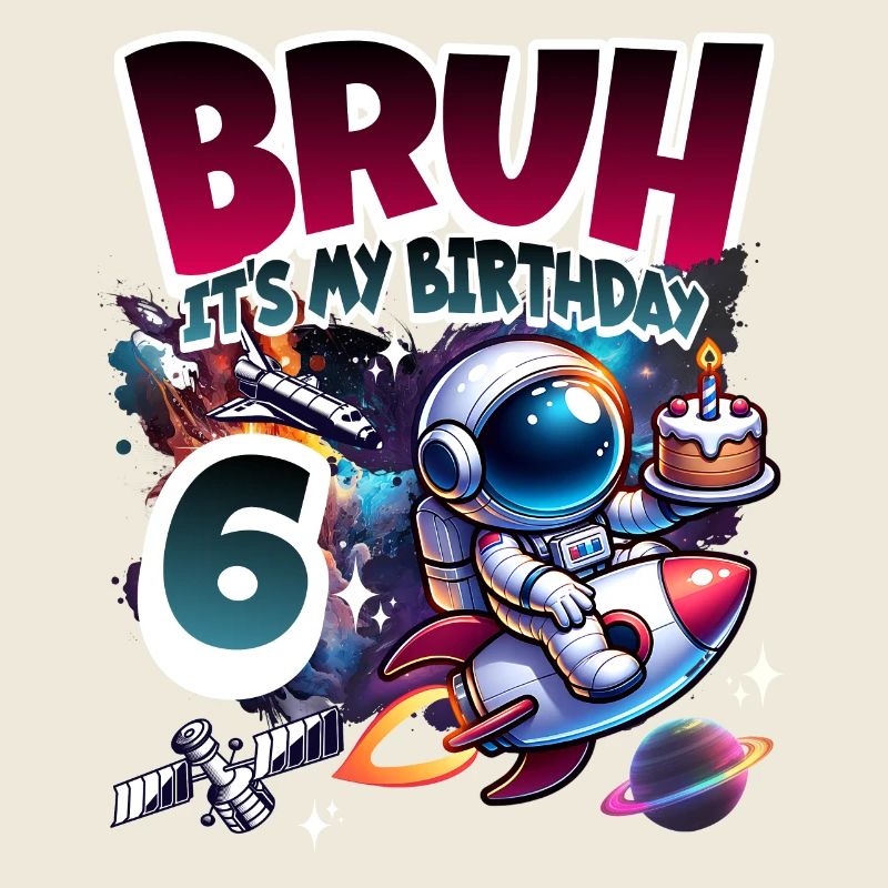 Astronaut 6. Geburtstag Weltall