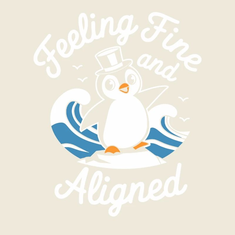 Feeling Fine And Aligned Lustiger Pinguin