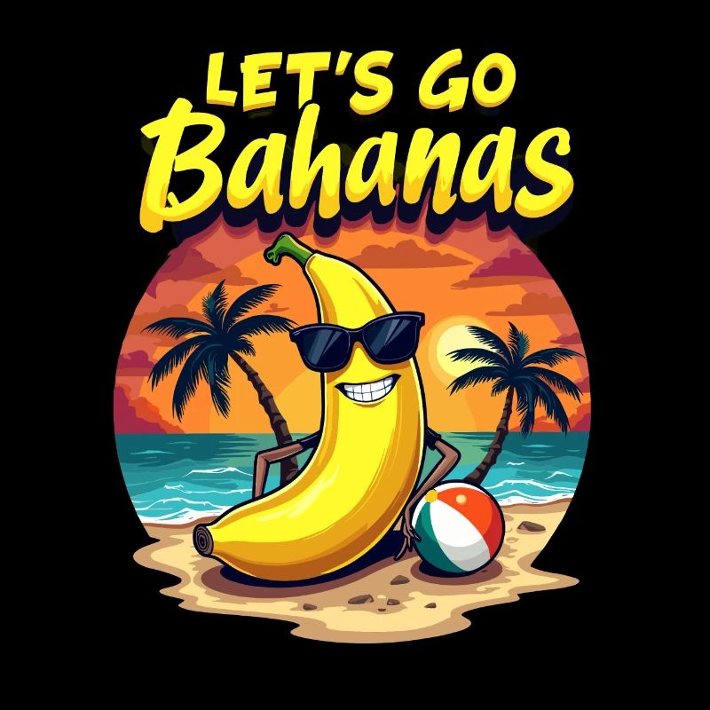 Fun Tropical Beach Scene Let's Go Bahanas
