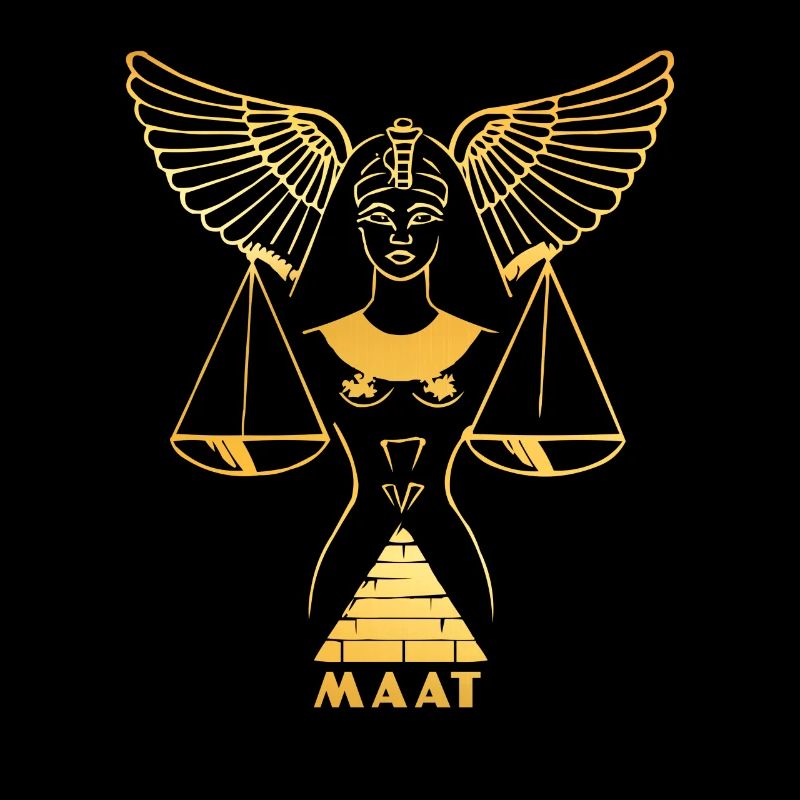 Déesse égyptienne Maât avec des ailes et des écailles