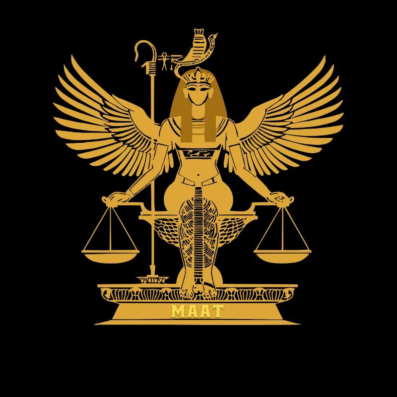 Déesse égyptienne Maât avec des ailes et des écailles