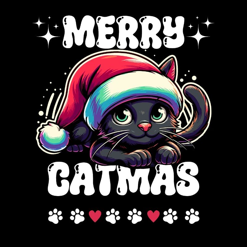 Joyeux Catmas Noël Chat Patte Chat Maman
