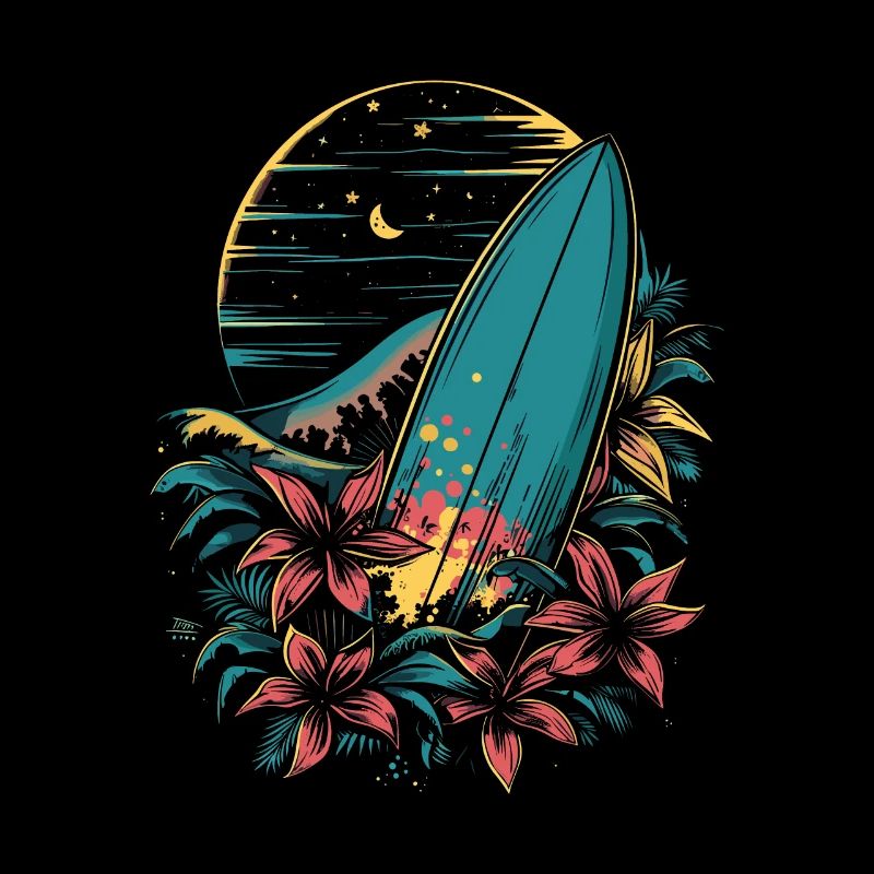 planche de surf dessin animé