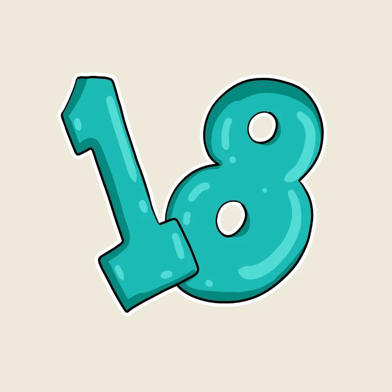 Dix-huit 18 Numéro Numéro