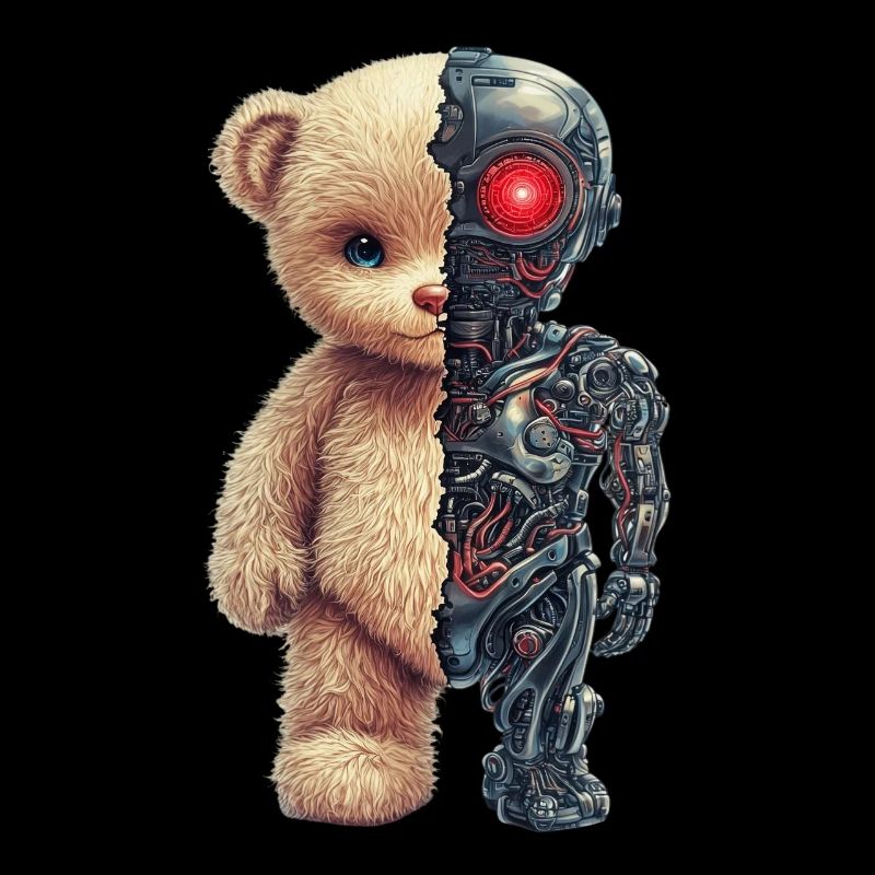Lustige Roboter Tech Teddybär Cyborg Tier Bär