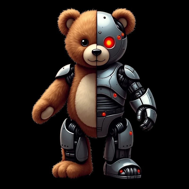 Lustige Roboter Tech Teddybär Cyborg Tier Bär