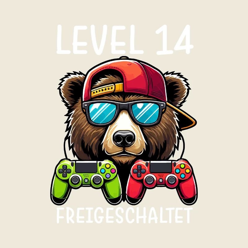 Level 14 Freigeschaltet Gamer Geburtstag Gaming