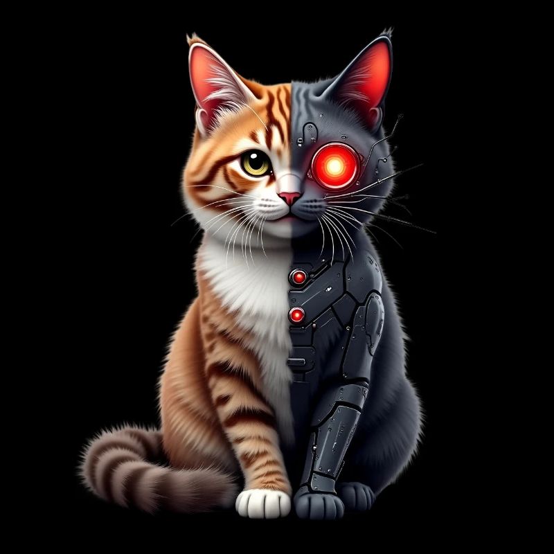 Drôle Robot Chat Tech Chats Cyborg Animal Chat