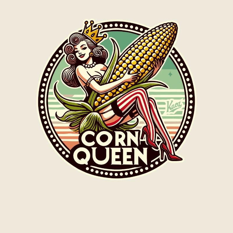 The corn queen with a large corn cob