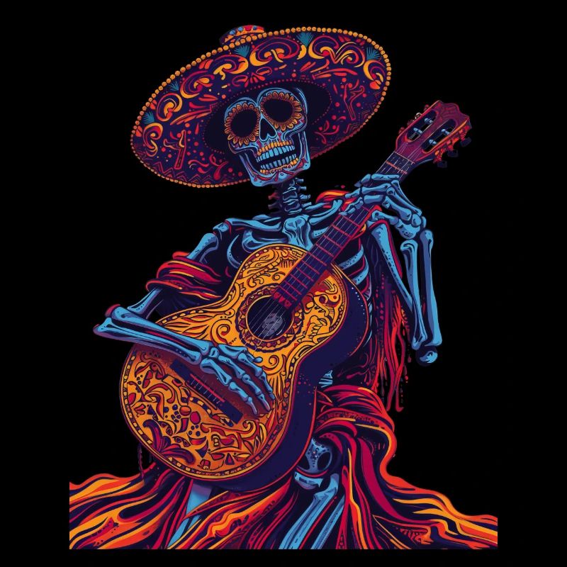 Mexican Skeleton Guitar