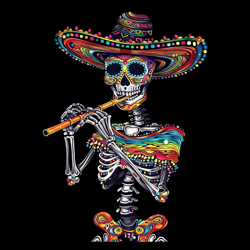 Flute Mexican Skeleton