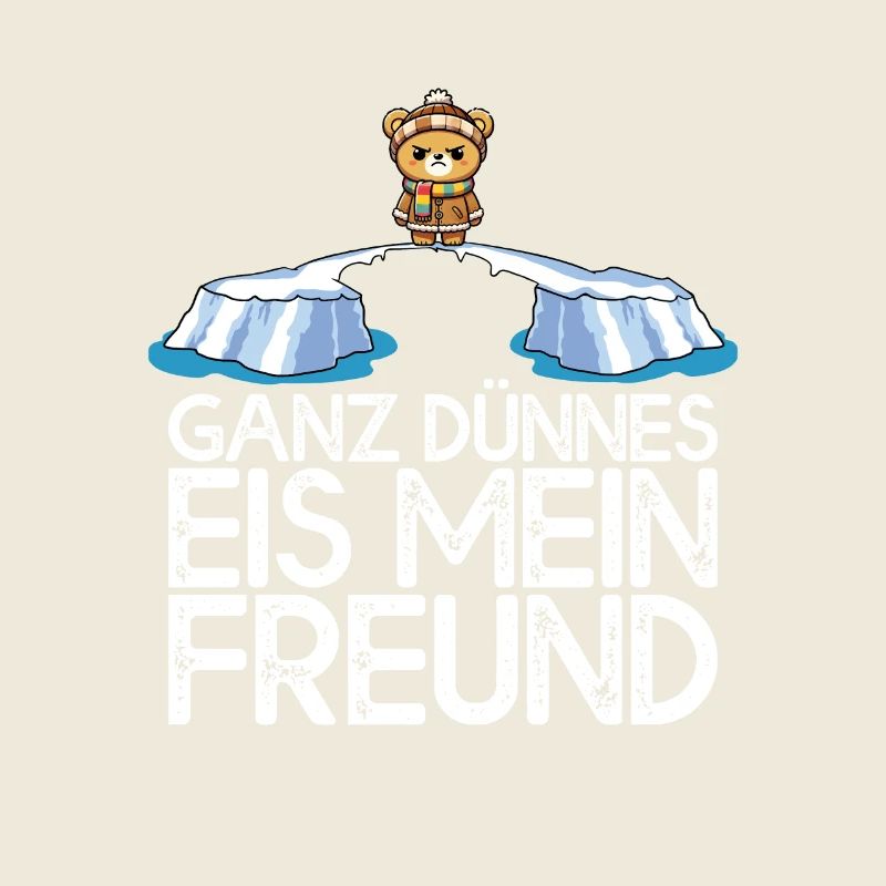 Ganz dünnes Eis mein Freund Teddybär Eisscholle