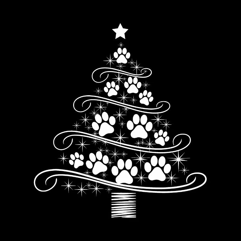 arbre de Noël patte patte impression chien chat wau
