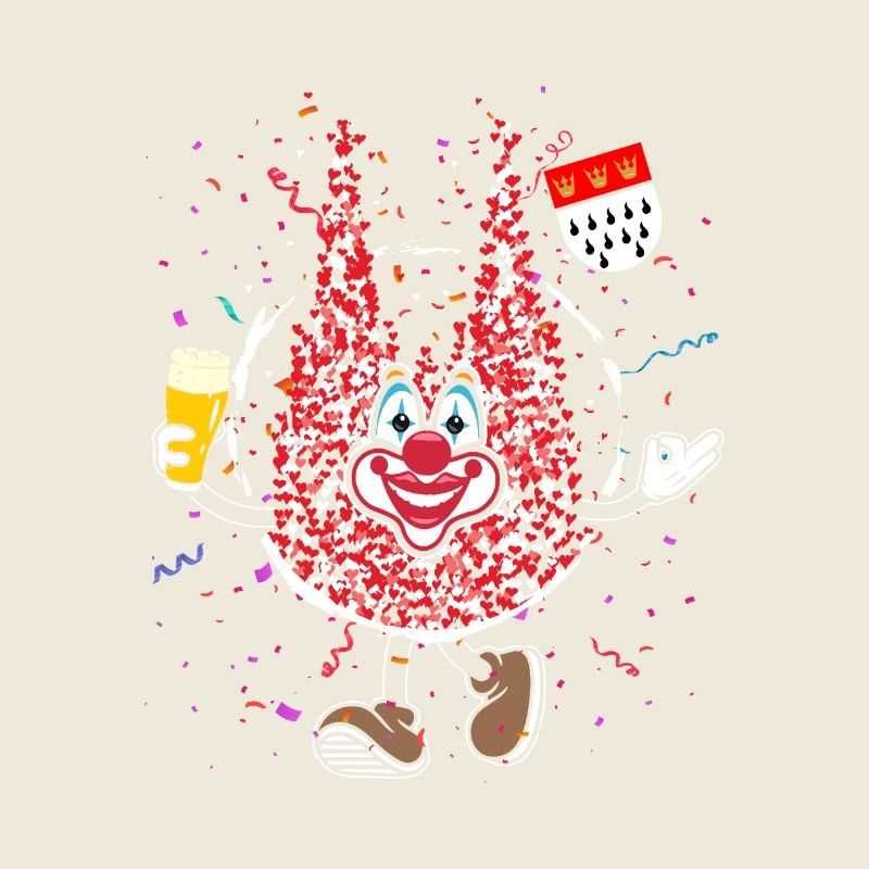 Kölner Dom Karneval Clown mit Bier