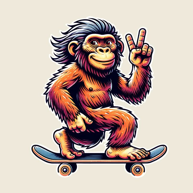 Neanderthal Skateboard Skater