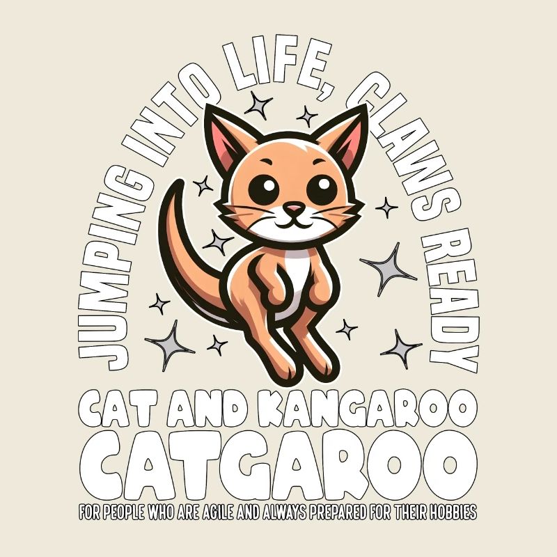 JUMPING INTO LIFE, CLAWS READY - CAT AND KANGAROO