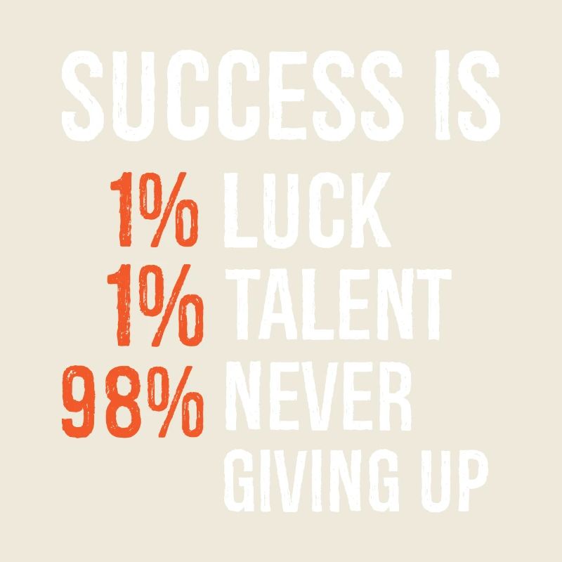 le succès est 1 chance 1 talent 98 ne jamais abandonner