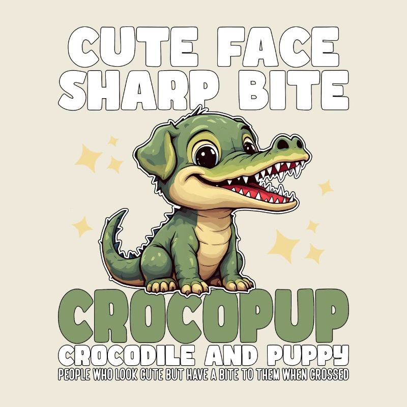 CUTE FACE SHARP BITE - CROCODILE AND PUPPY