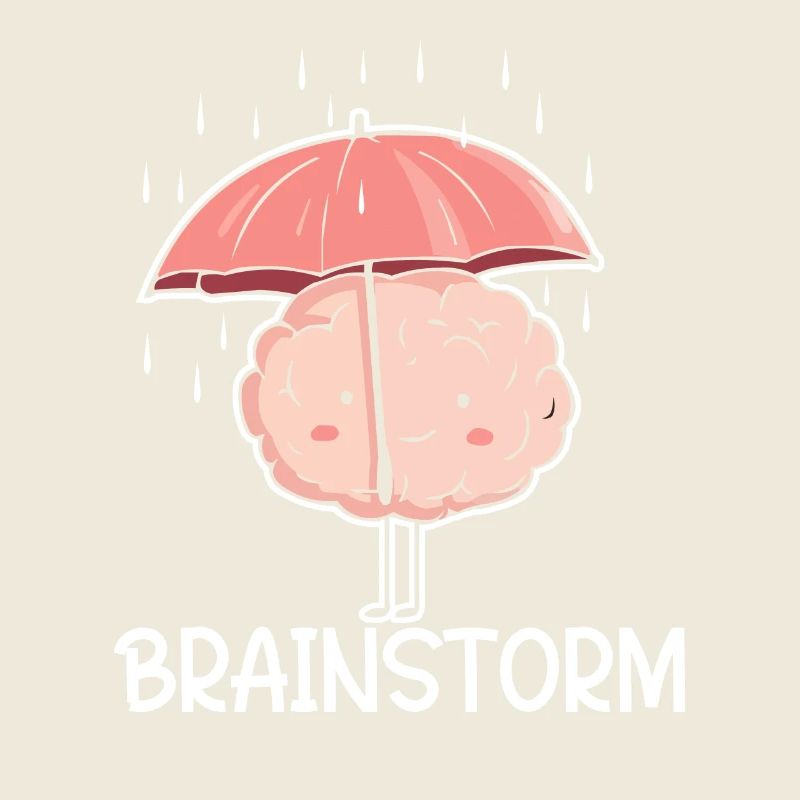 Brainstorm Creativity Humor Brain Cartoon Rain