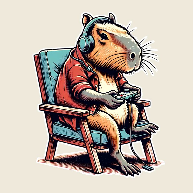 Capybara Gaming Nerd