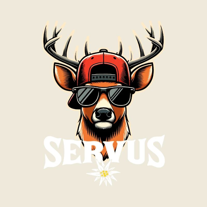 Servus Cooler Hirsch Mit Sonnenbrille