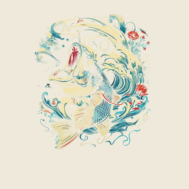 Fischen Cartoon Stil