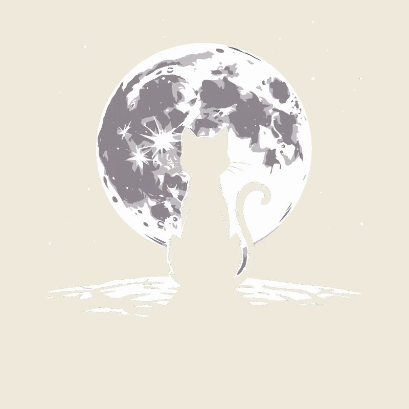 Cat looking at the moon