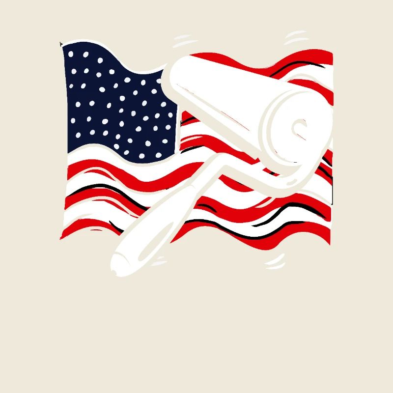 Peintre avec drapeau américain