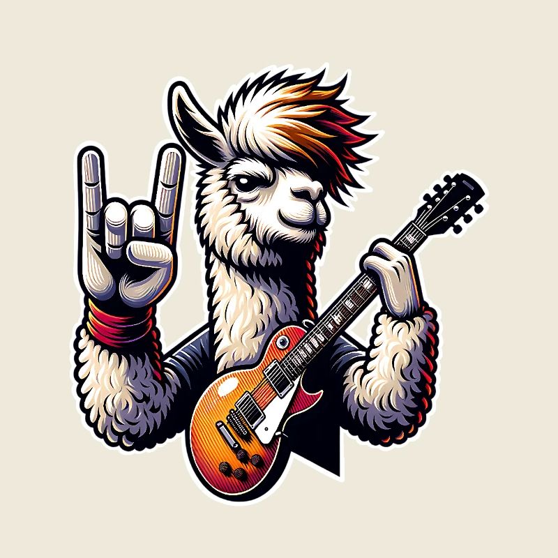 Alpaca Rock and Roll Guitarist