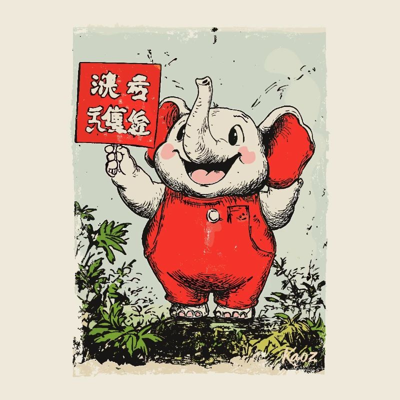 Fröhlicher kleiner Elefant