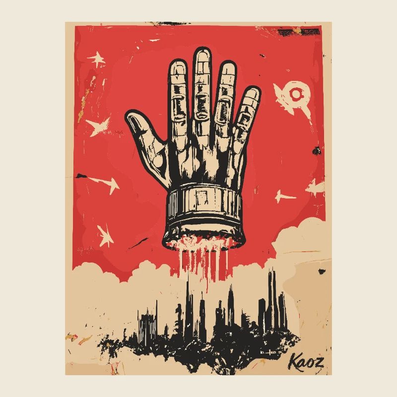 The hand in propaganda style