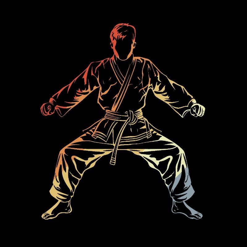 Karate Junge Skizze Vintage