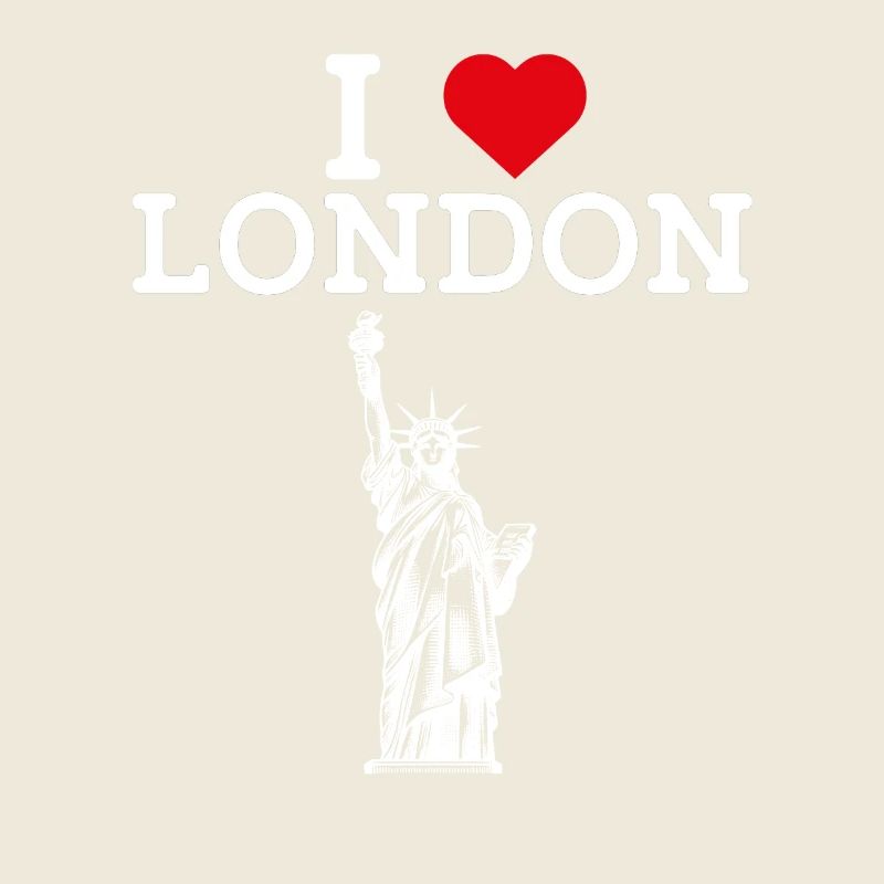 J’aime Londres Statue De La Liberté Coeur Drapeau Paris