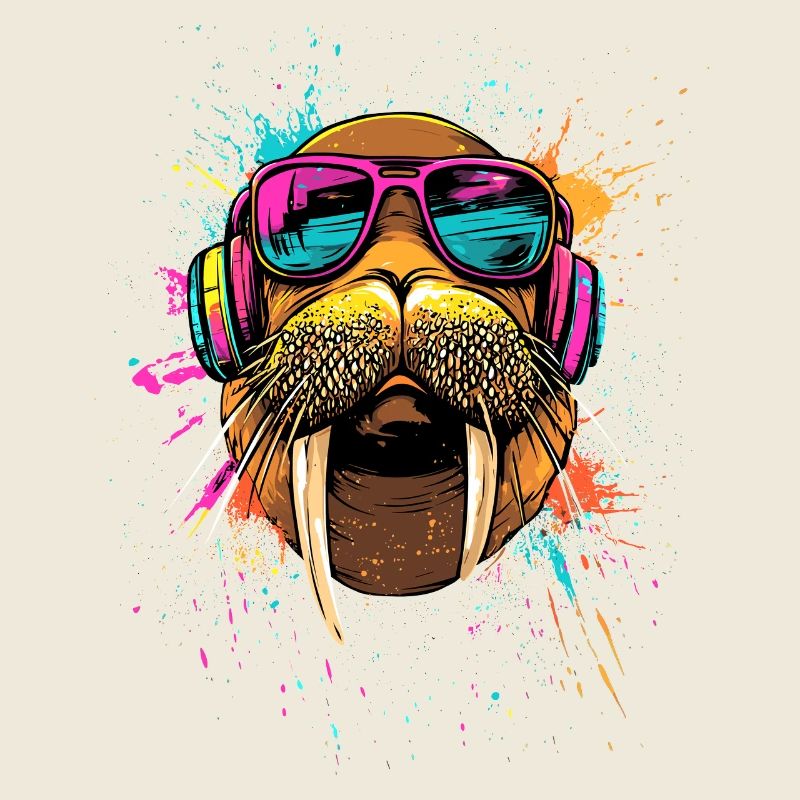 Walrus, tusks, seal, wild Pacific walruses