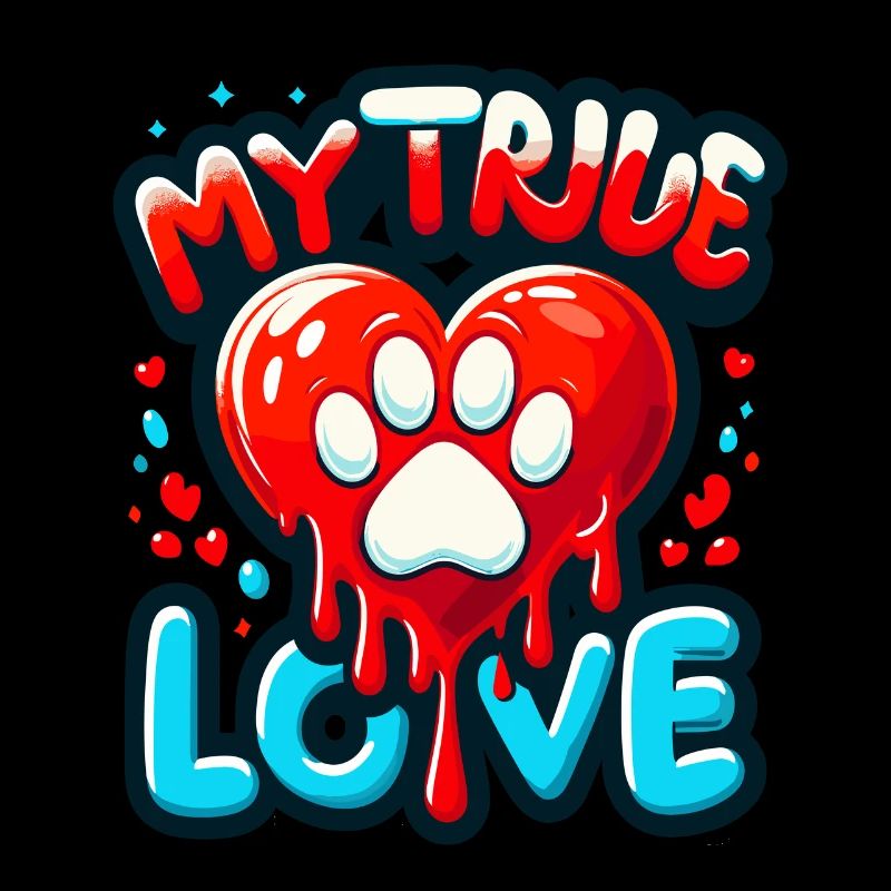 Valentinstag Herz Pfote Hund Vierbeiner Hundefan