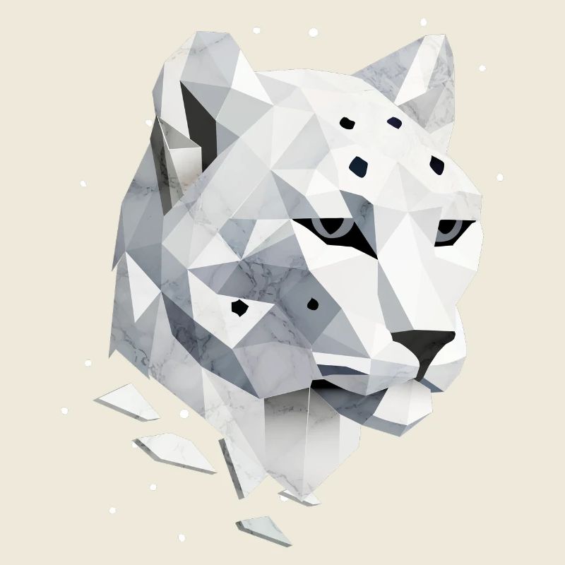 Geometrischer Schneeleopard – Eleganz der Wildnis