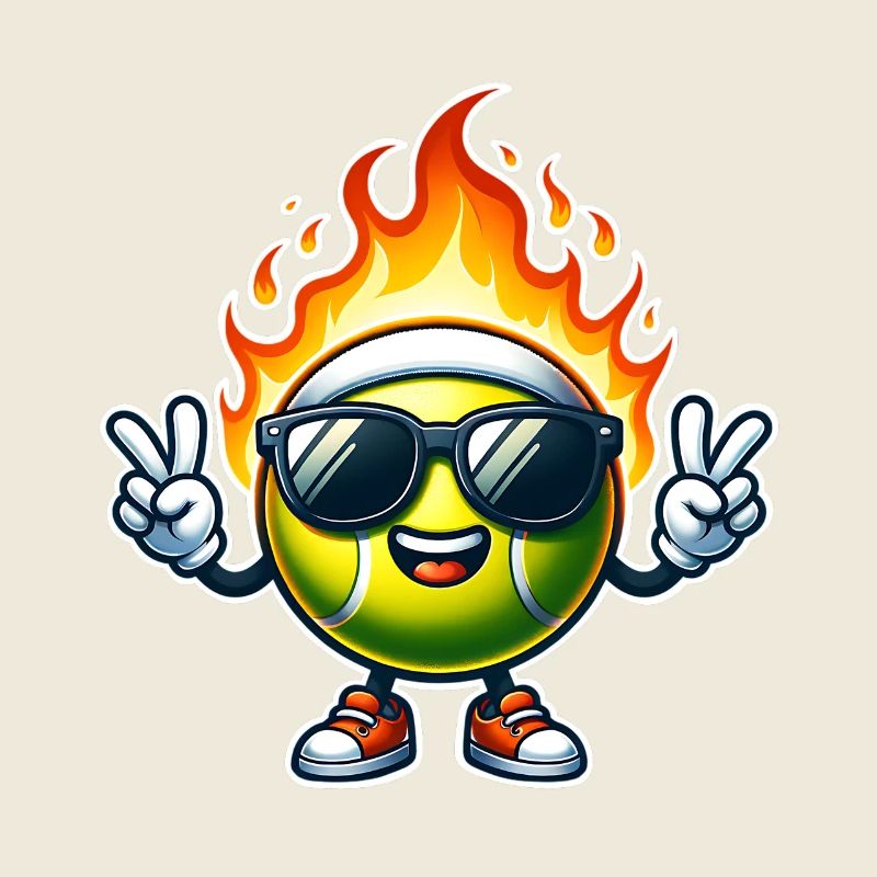 Flammes de boule de feu de tennis