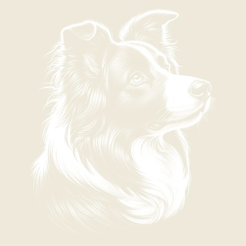 Border Collie mignon - Cool Noir Blanc Portrait