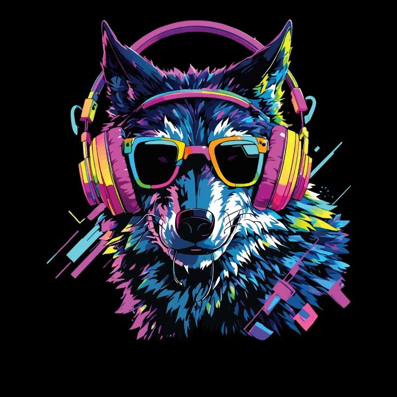 Wolf Liebhaber Wildtier Kunst Wolf Bunt Tier