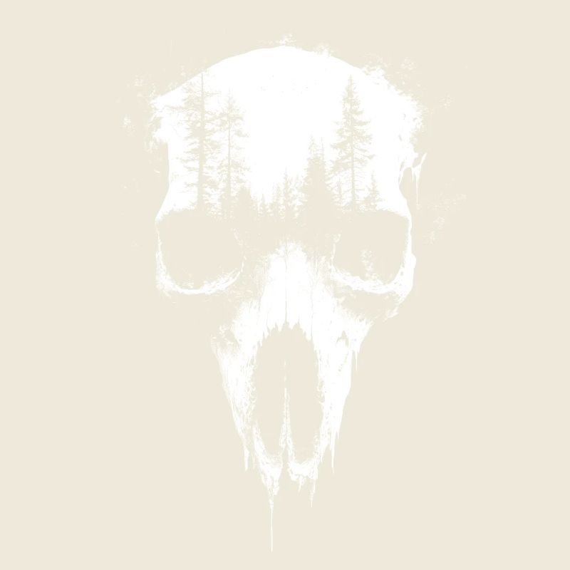 Hirsch Schädel Wald Exposition Gothic Surreale Grafik